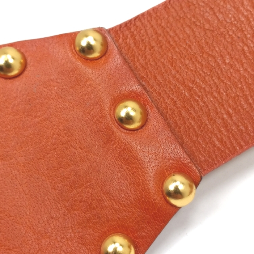 VIA SPIGA Burnt Orange Leather Belt Double Strap Gold Metal Buckles & St… - Picture 12 of 16